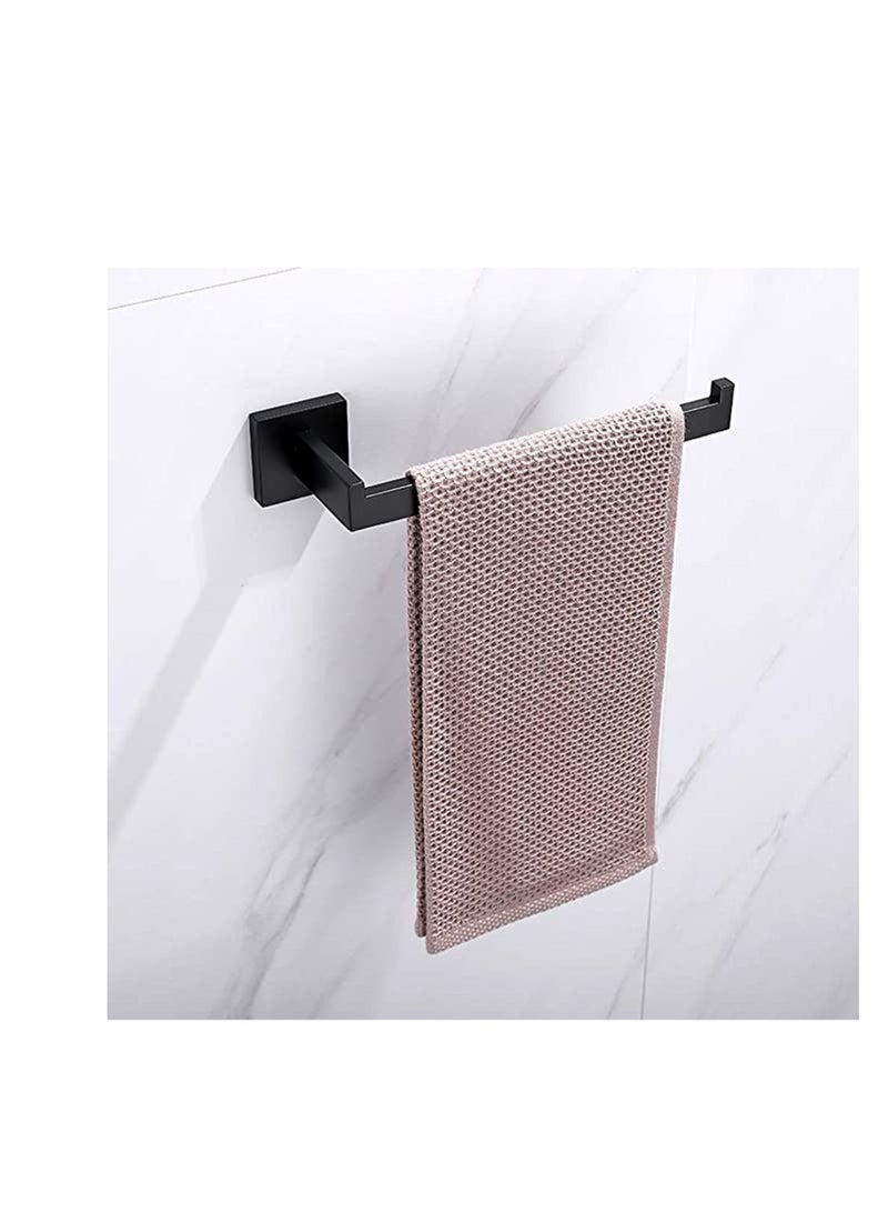 Modern Matte Black Premium Stainless Steel Towel Holder, Square Hand Ring Heavy Duty Wall Mounted Bar for Bathroom, Kitchen, Lavatory, Farmhouse, Hotel, Campers, Boats and Cabins - Image 2